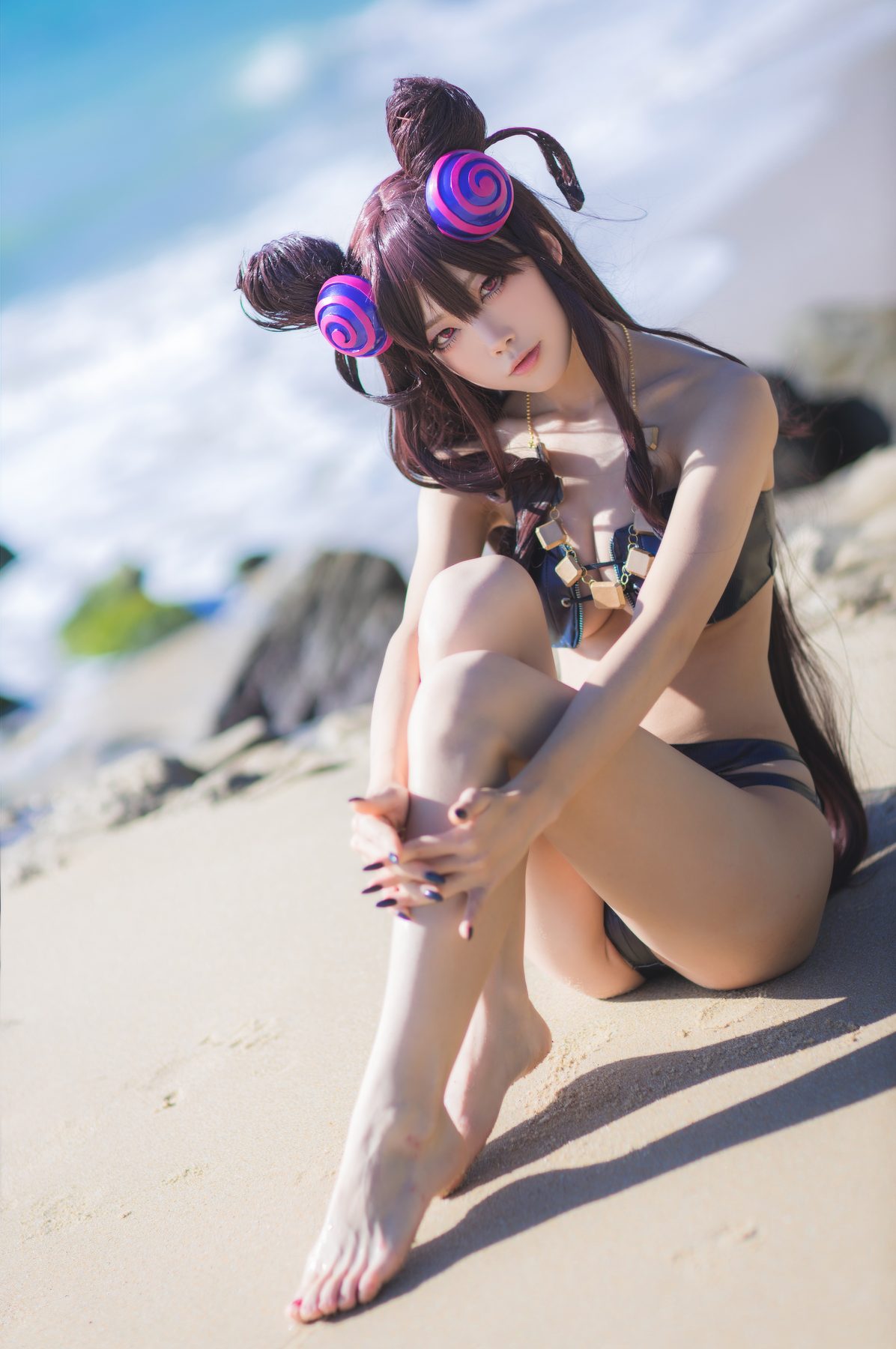 水淼Aqua 紫式部水着Ver COS写真