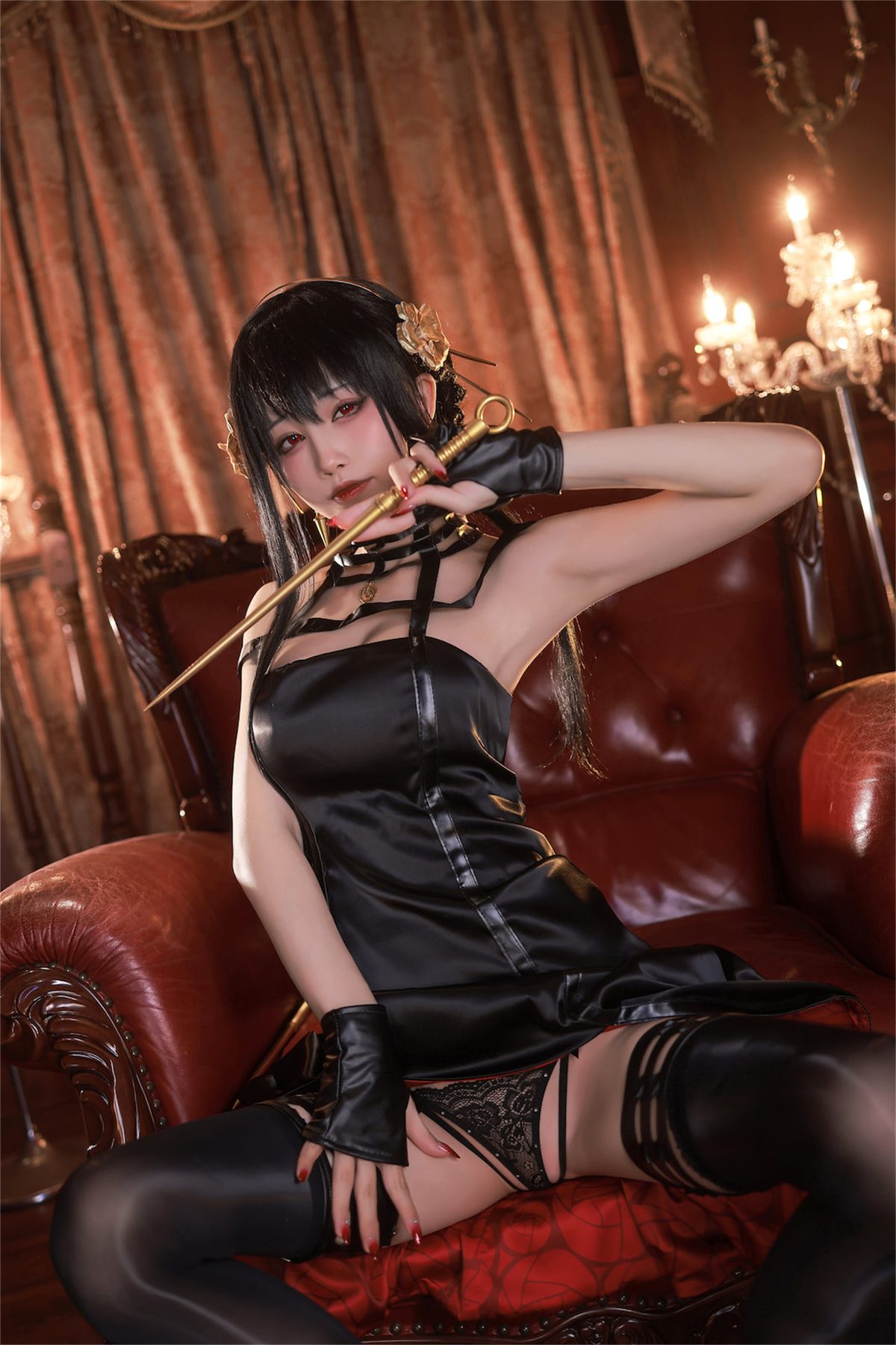 水淼Aqua 约尔 黑礼服 COS写真