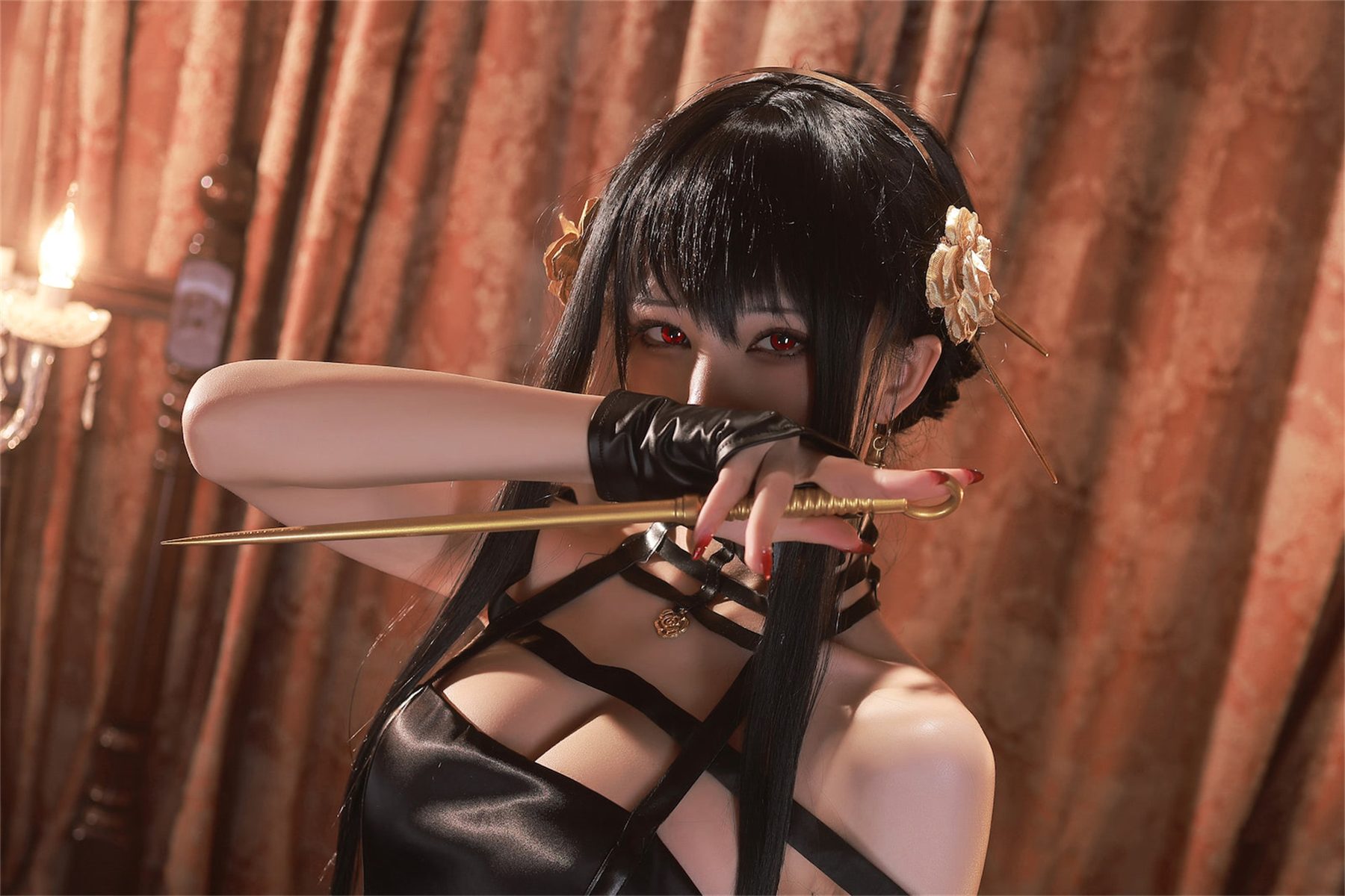 水淼Aqua 约尔 黑礼服 COS写真