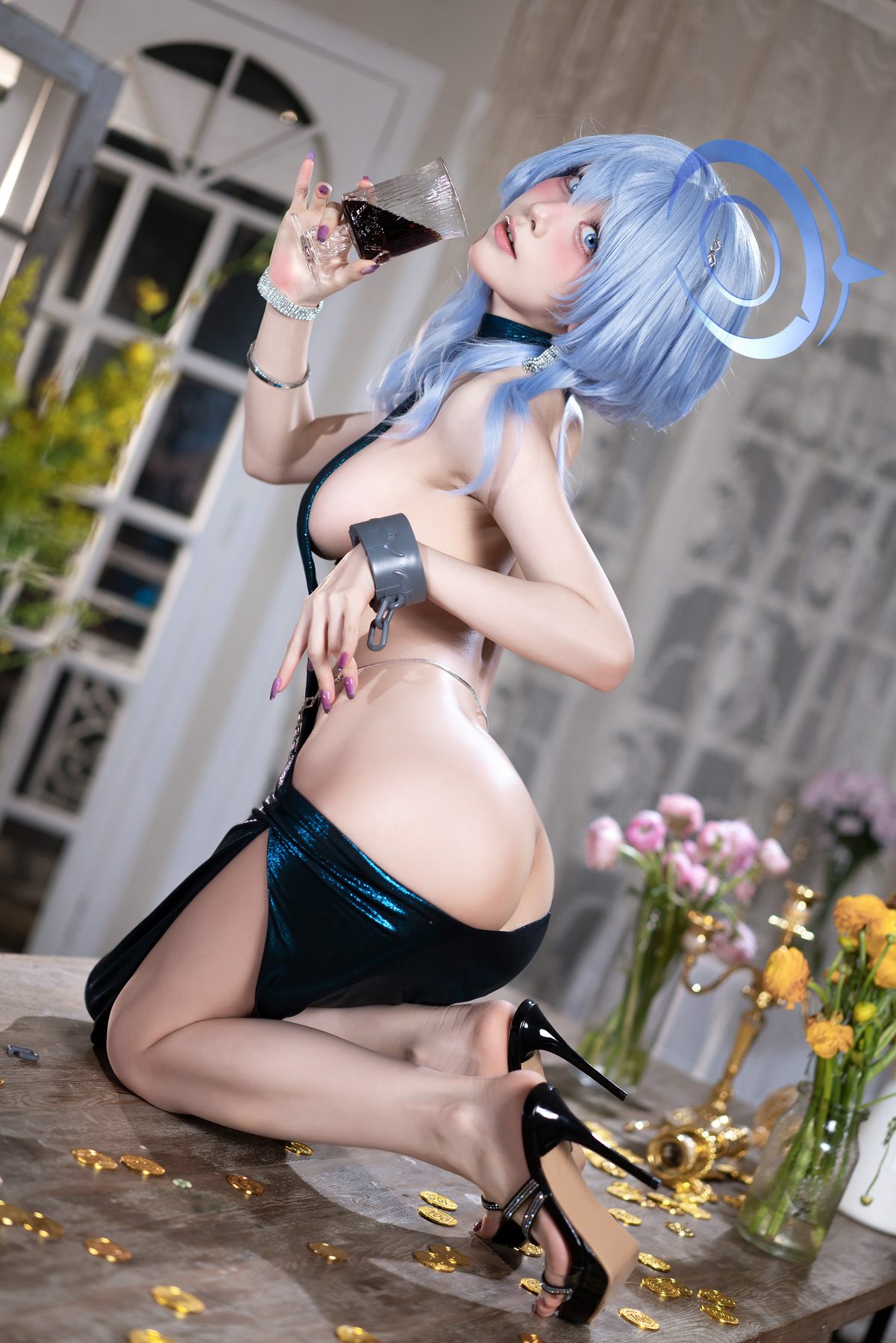水淼Aqua 蔚蓝档案 天雨亚子礼服 COS写真