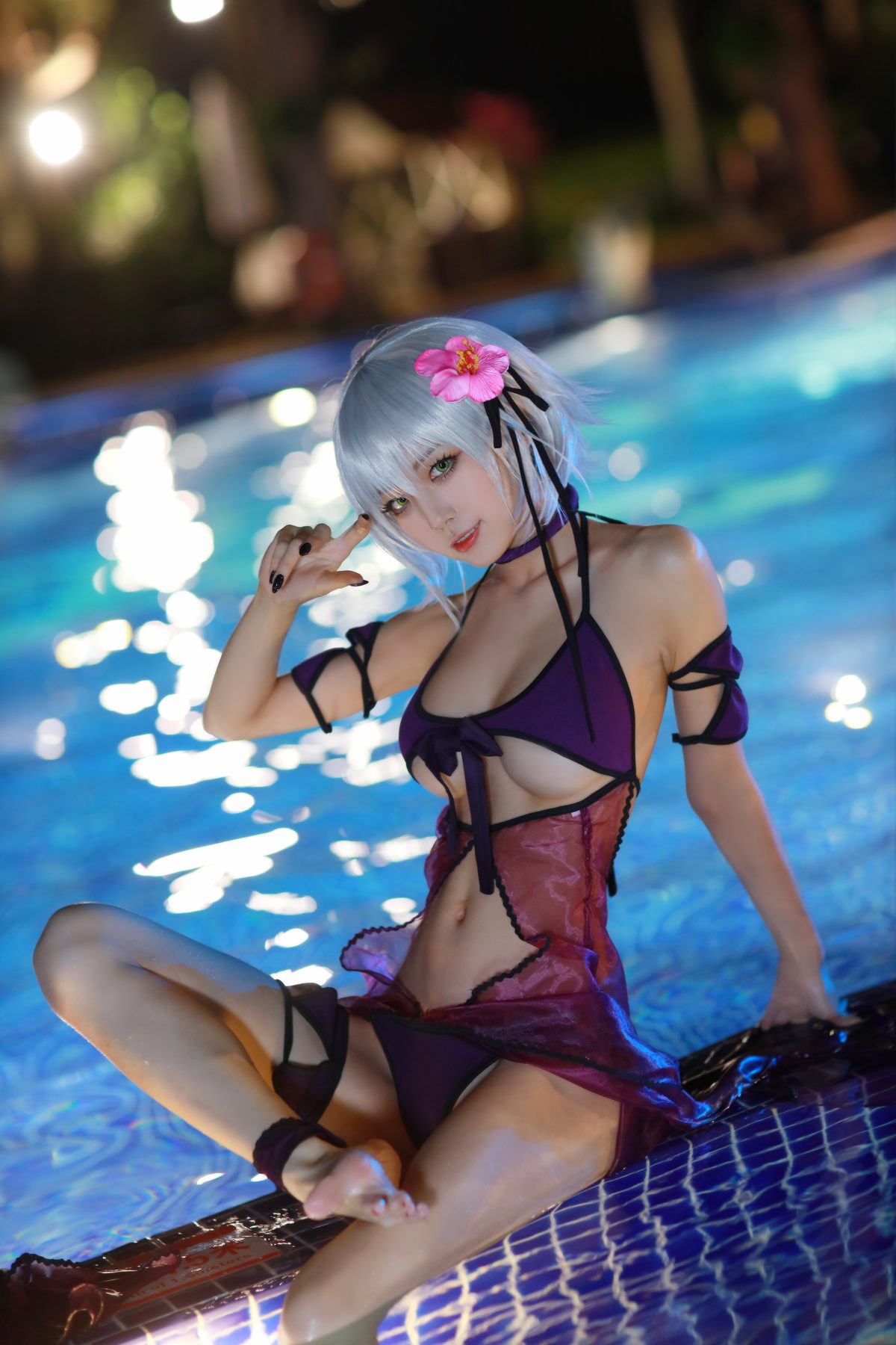水淼Aqua 贞德泳装 COS写真