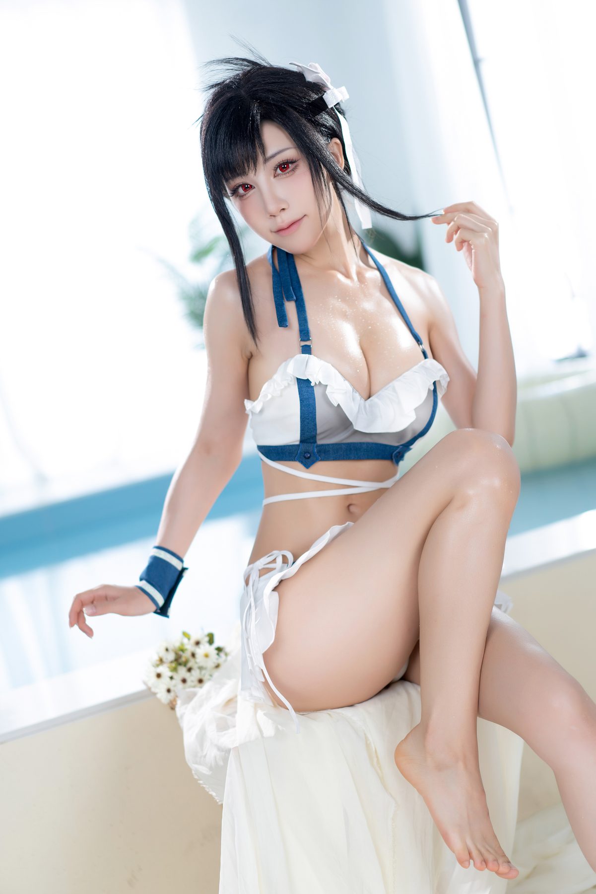 水淼Aqua Tifa Swimsuit FF7 Rebirth 蒂法泳装 COS写真