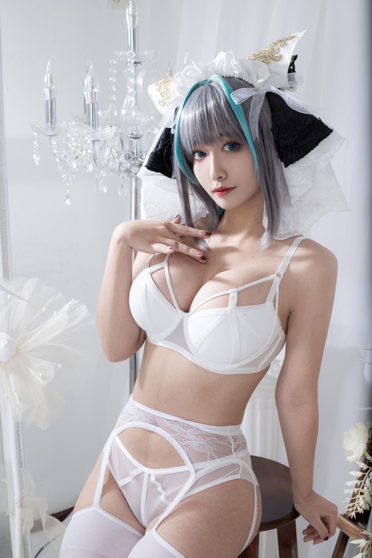 洛璃 LoLiSAMA 碧蓝航线 柴郡同人内衣 COS写真