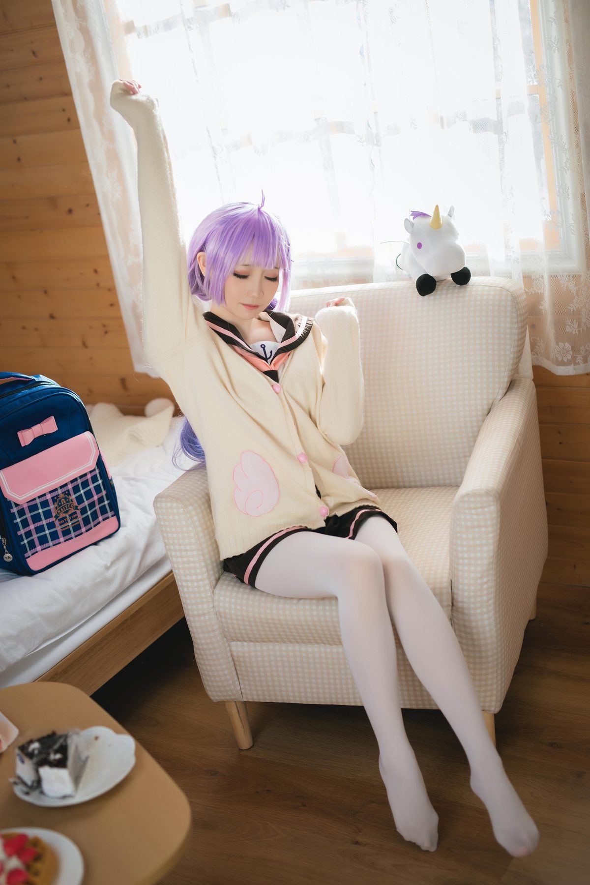 焖焖碳 碧蓝航线 独角兽 JK制服 COS写真