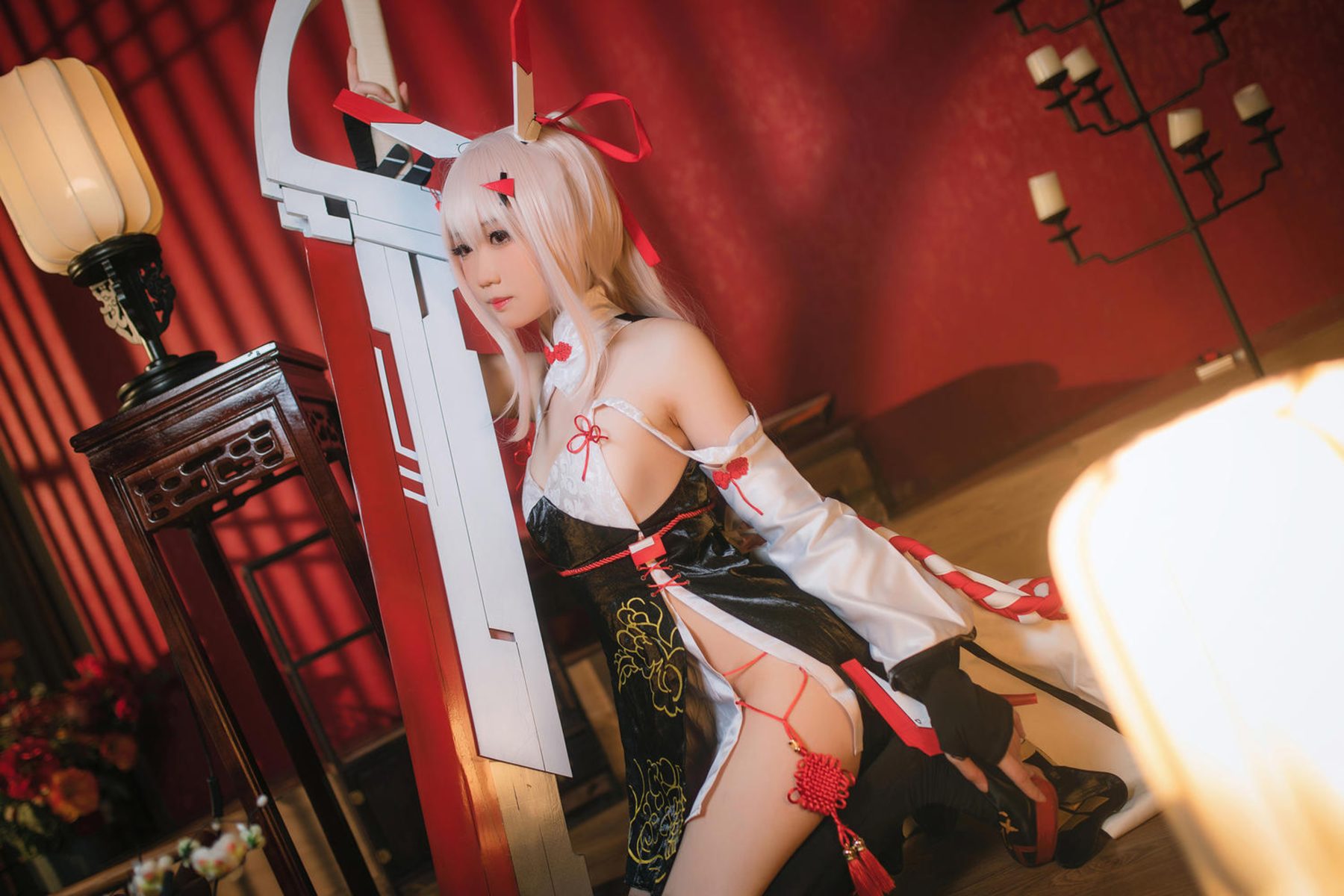 焖焖碳 cosplay写真_碧蓝航线绫波旗袍合集 | 焖焖碳 COS绫波旗袍全套图包 [25P-375MB]