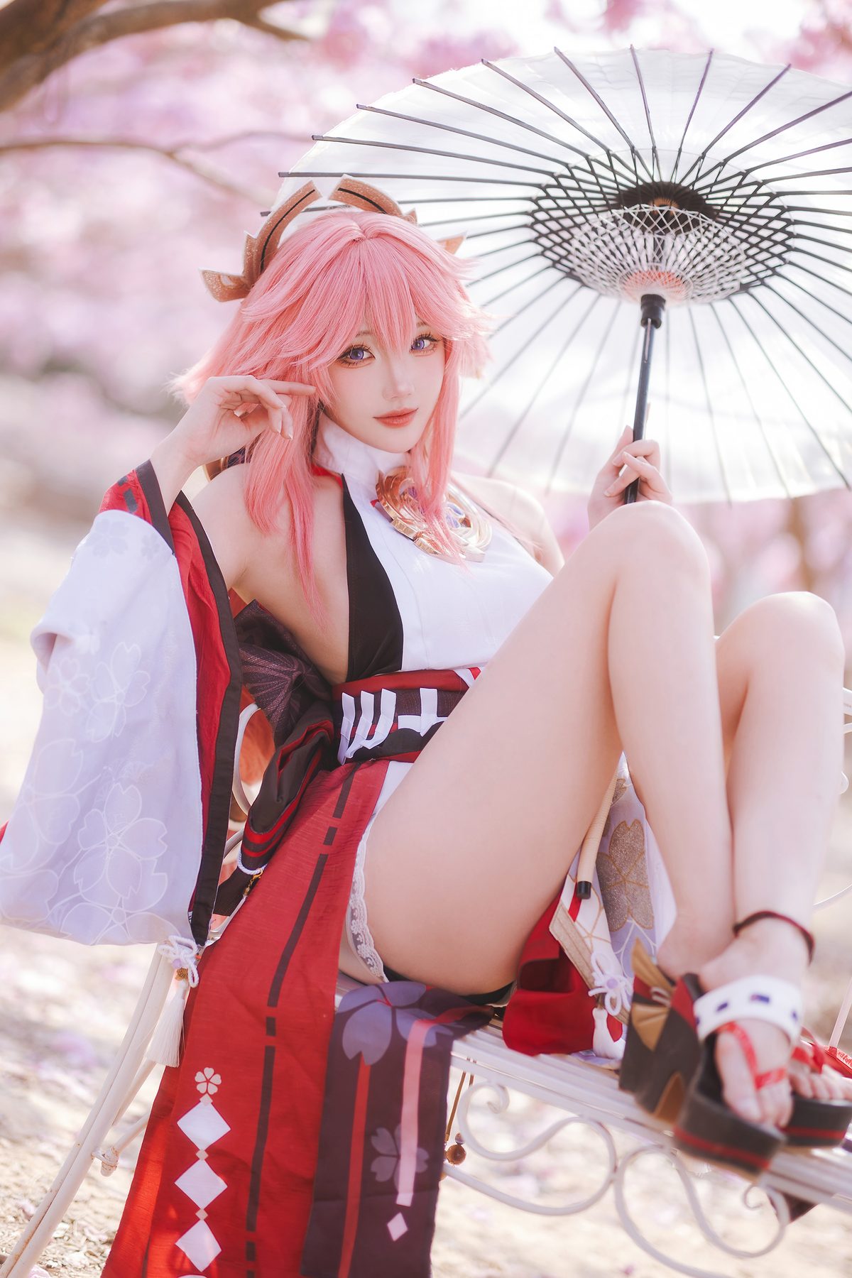 瓜希酱 原神 八重神子 COS写真