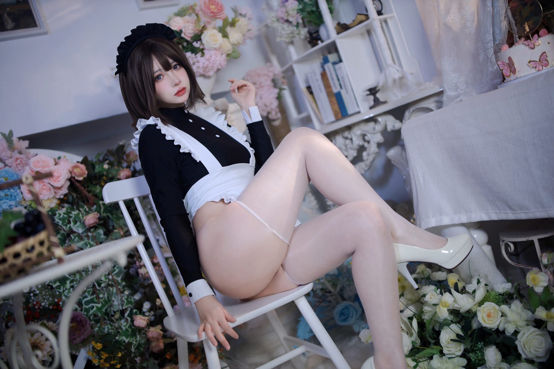 疯猫ss 少女衣橱 连体女仆装 COS写真