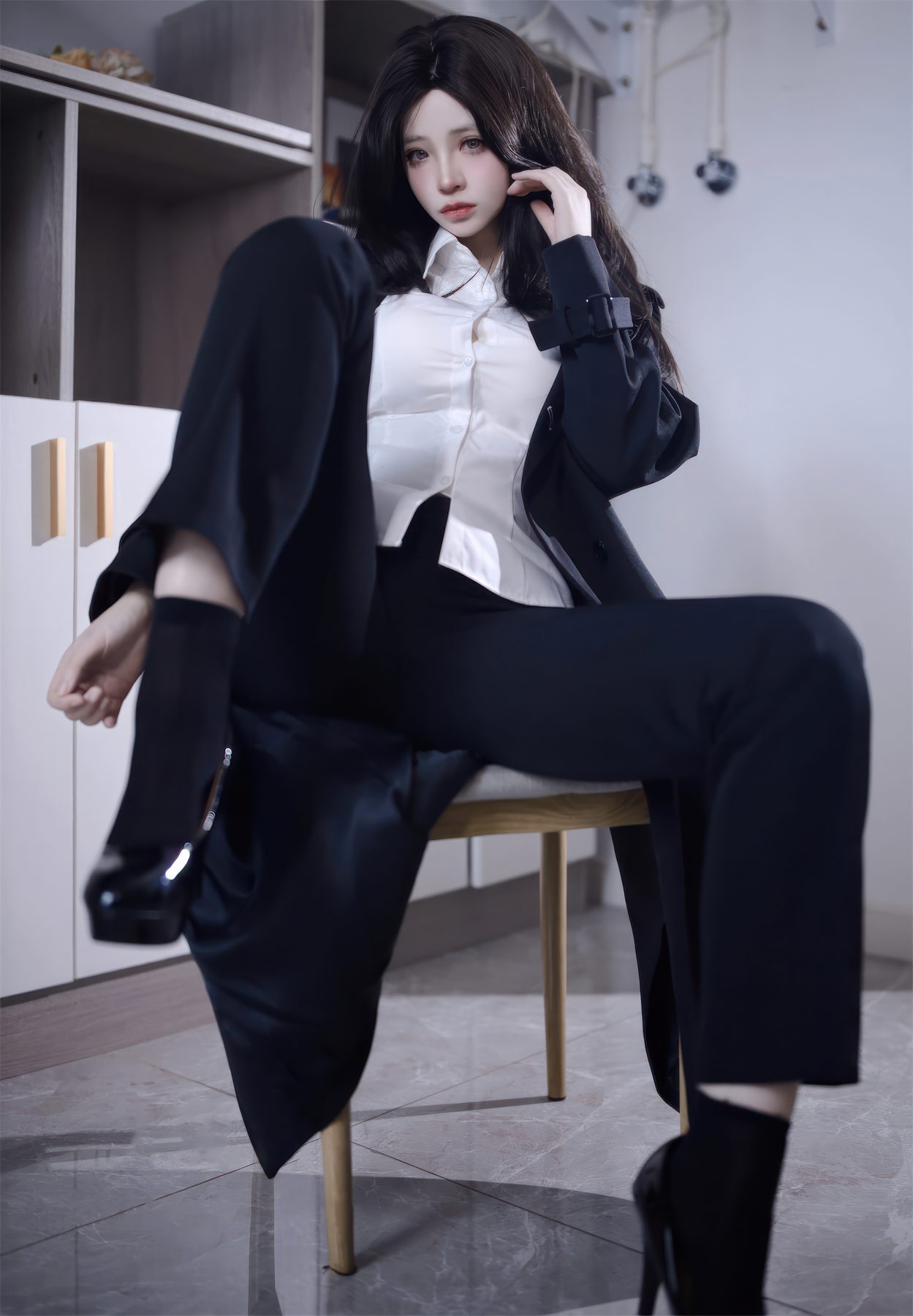 疯猫ss 少女衣橱 西装裤 COS写真