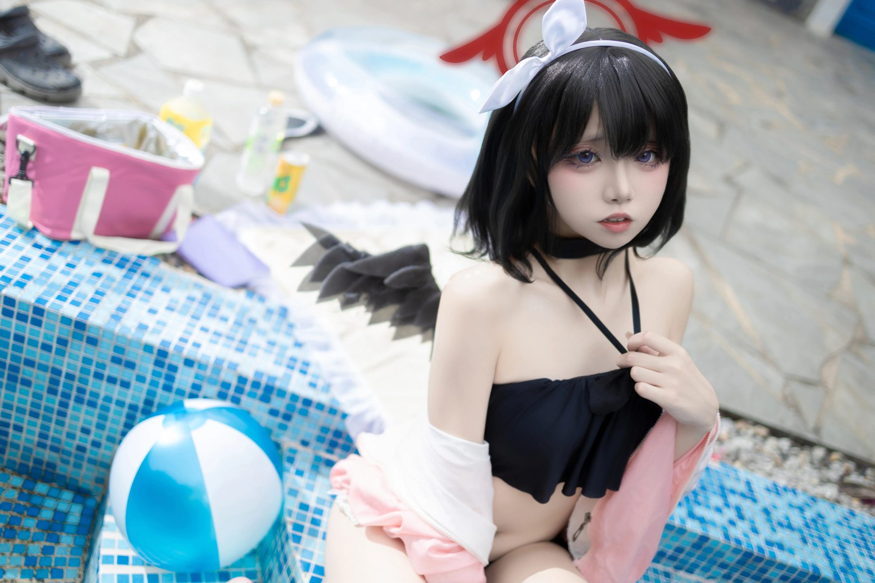 纸悦Etsu cosplay写真_蔚蓝档案静山真白泳装合集 | 纸悦Etsu COS静山真白泳装全套图包 [28P-9M]