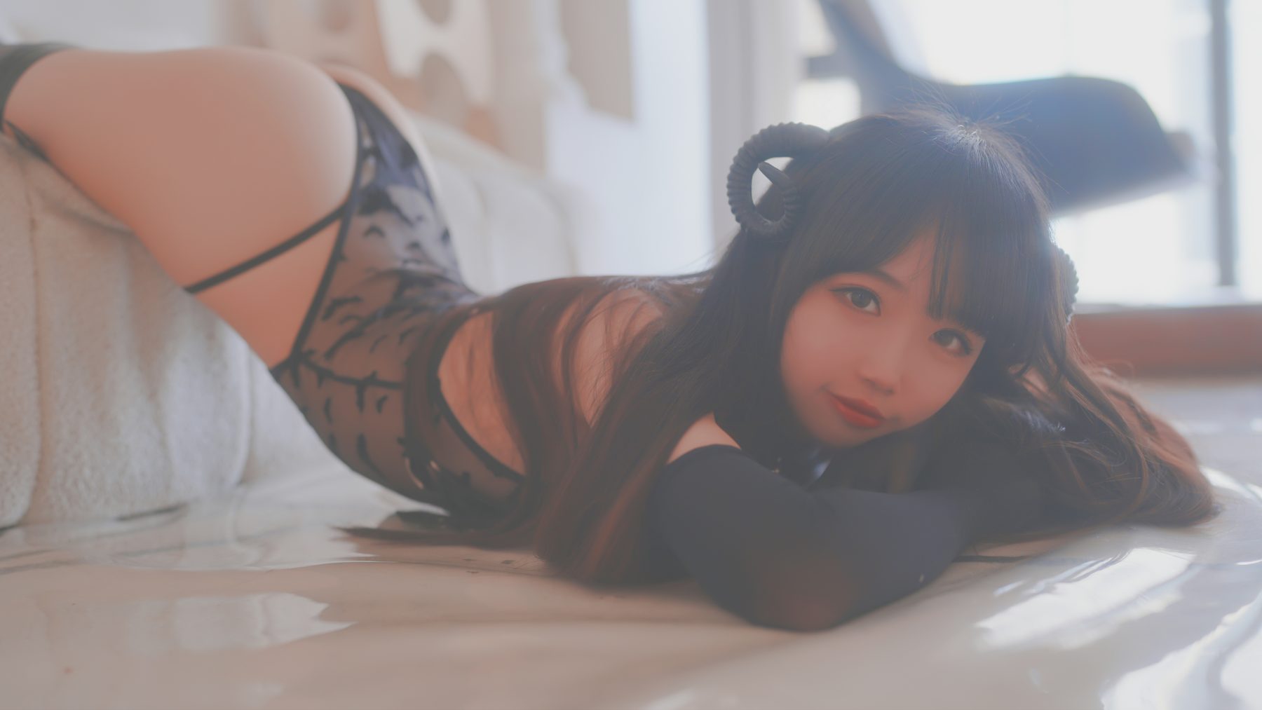 雪琪SAMA 小恶魔透视装 COS写真