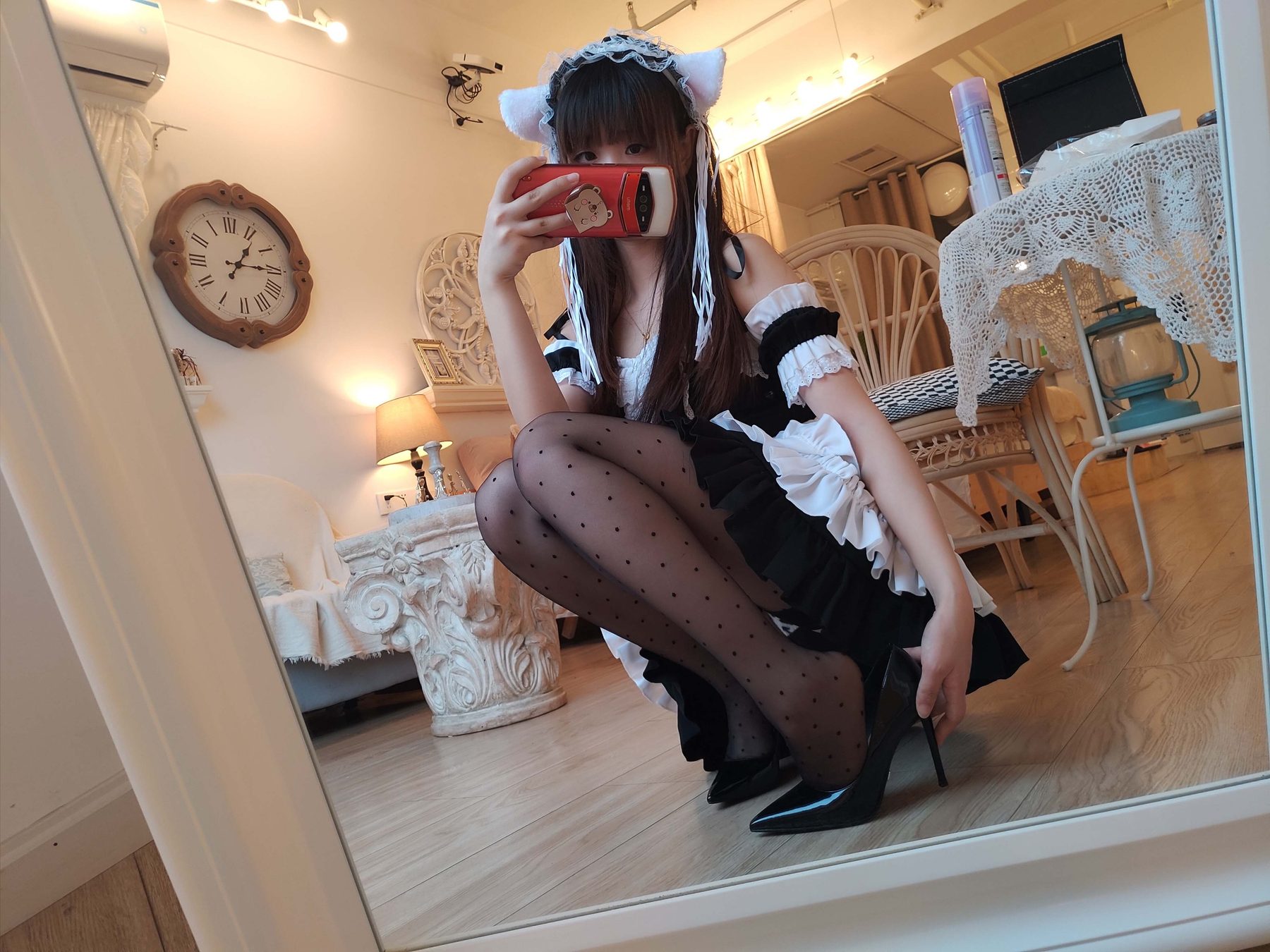 雪琪SAMA 对镜女仆 COS写真