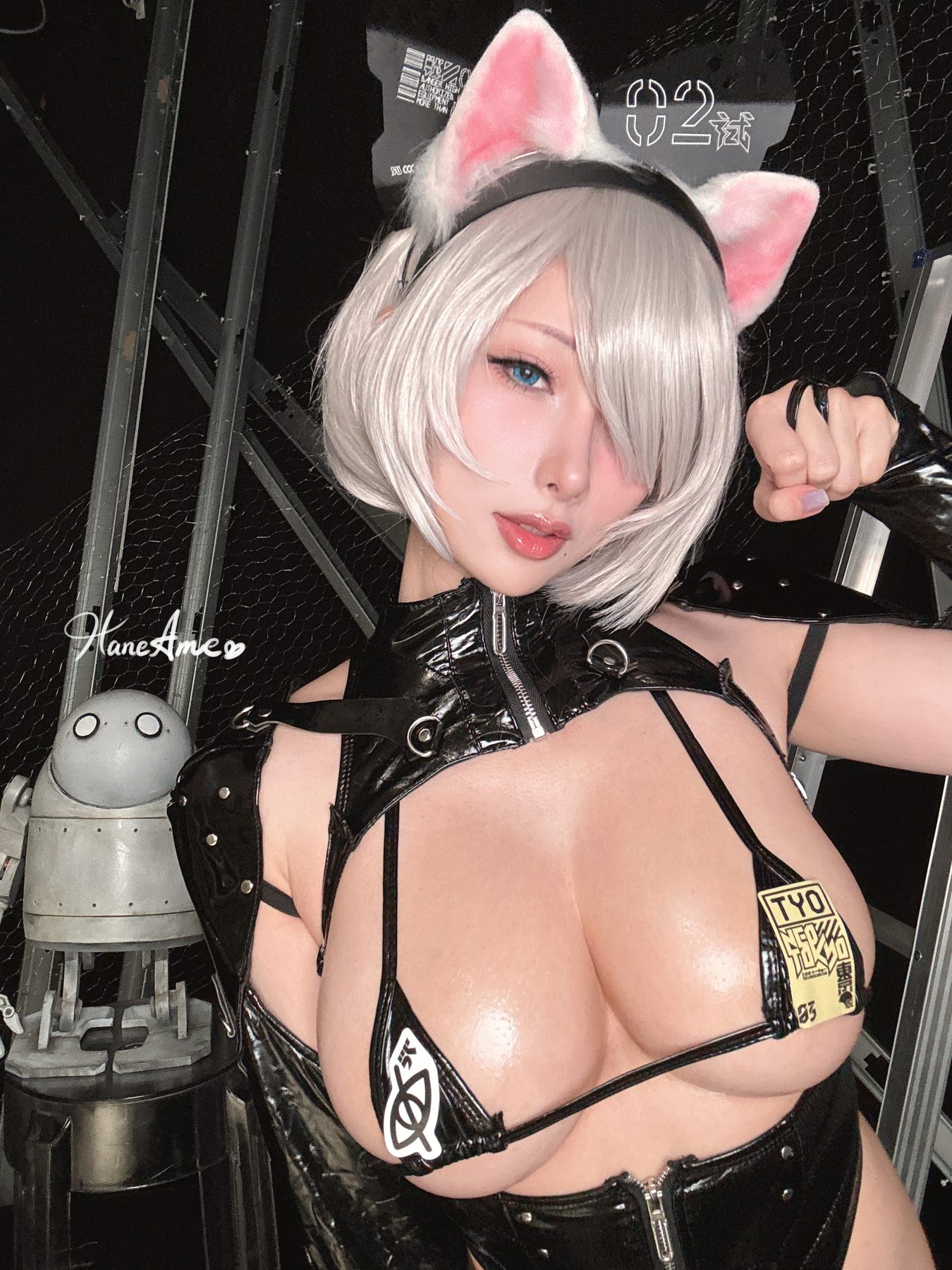 雨波 HaneAme cosplay写真_NieR Automata 2B Cyberpunk合集 | 雨波 HaneAme COS 2B 赛博朋克全套图包 [31P+4V-216MB]