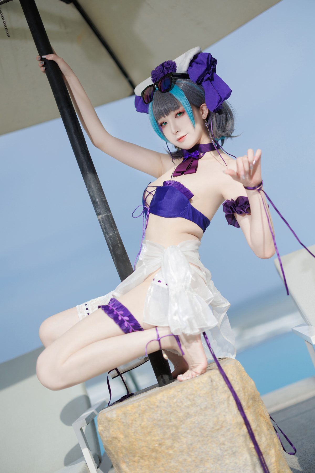 封疆疆v cosplay写真_柴郡泳装合集 | 封疆疆v COS柴郡泳装全套图包 [36P-171MB]