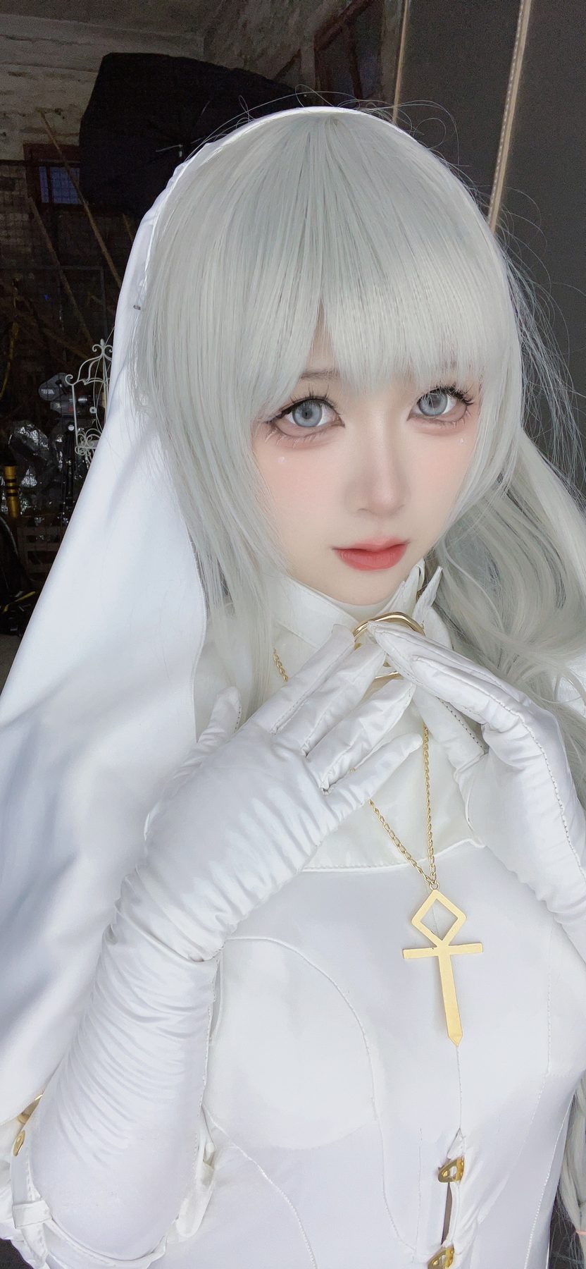 樱落酱w 纯白修女 COS写真