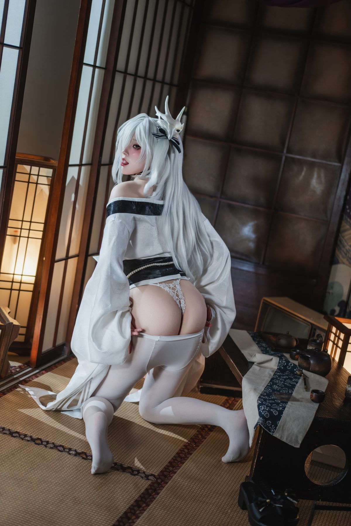 Natsuko夏夏子 碧蓝航线 白凤和服 COS写真