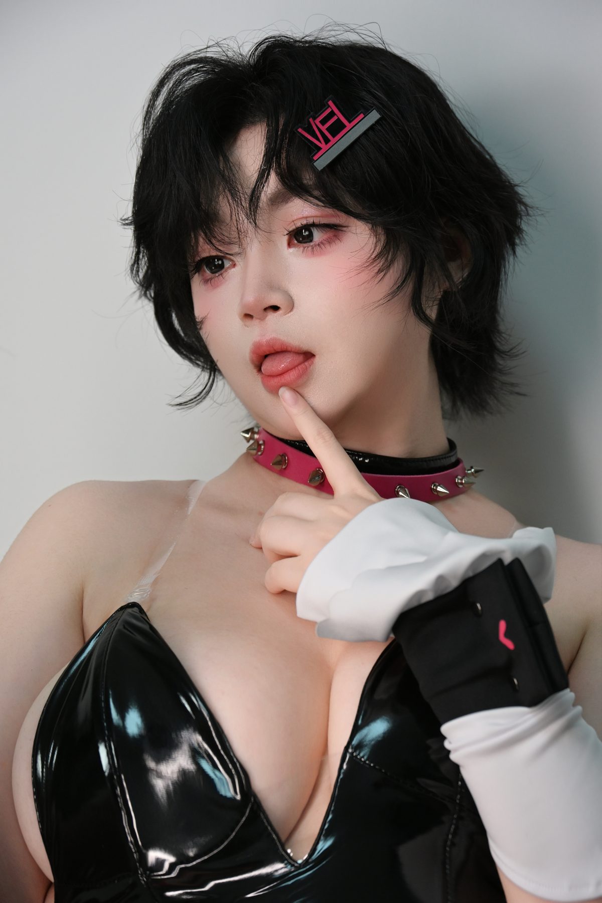 毛毛帽 粉色兔女郎 COS写真